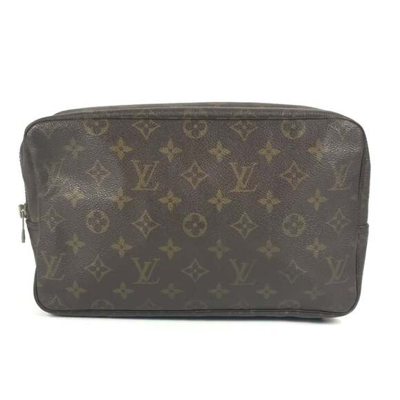 LOUIS VUITTON M47522 Monogram True Toilet 28 Makeup Pouch Clutch Bag Second...